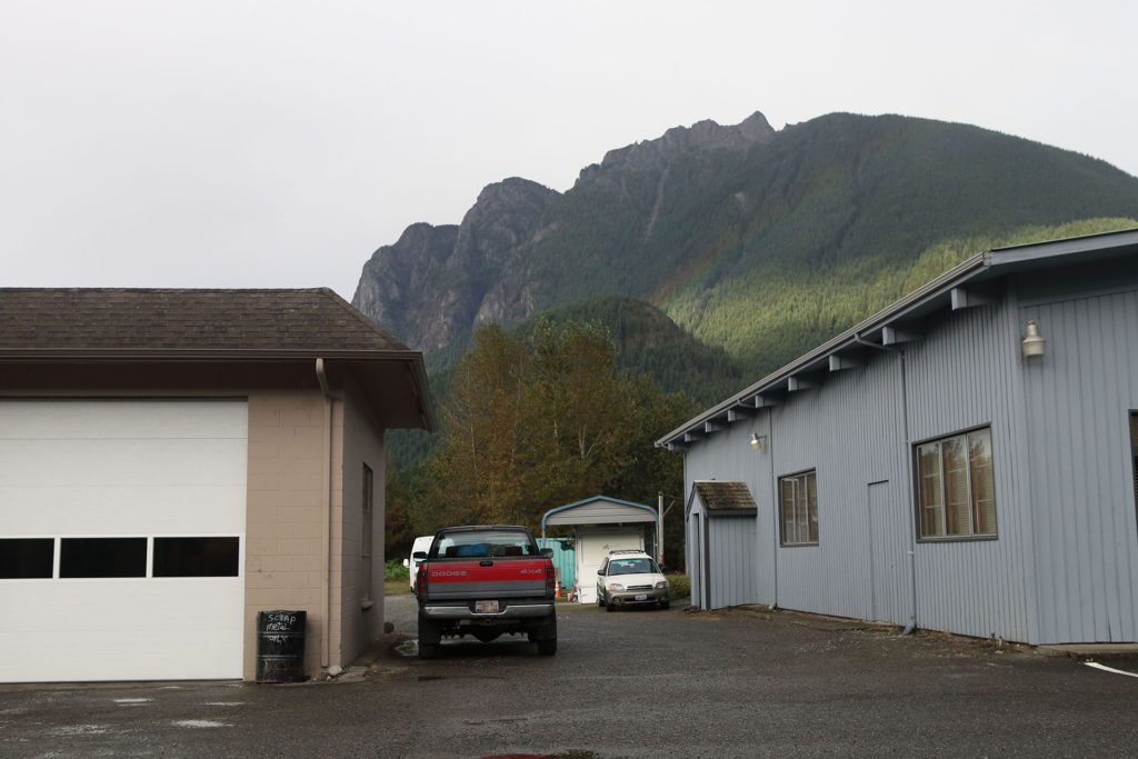 Buildings in the shadow of Mount Si