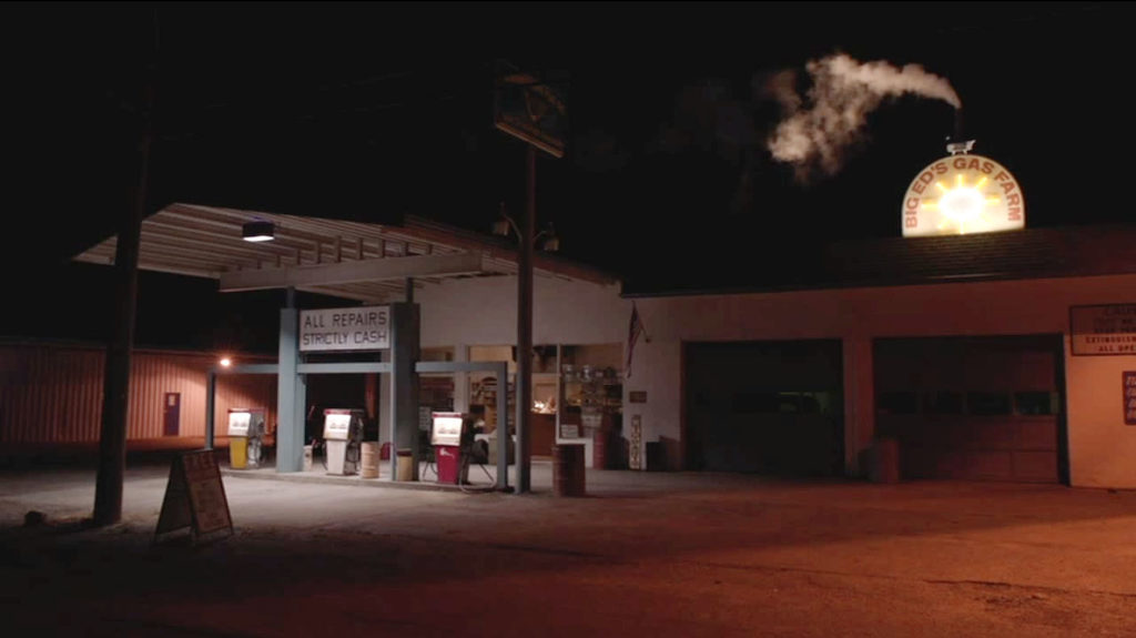 Big Ed's Gas Farm at Night