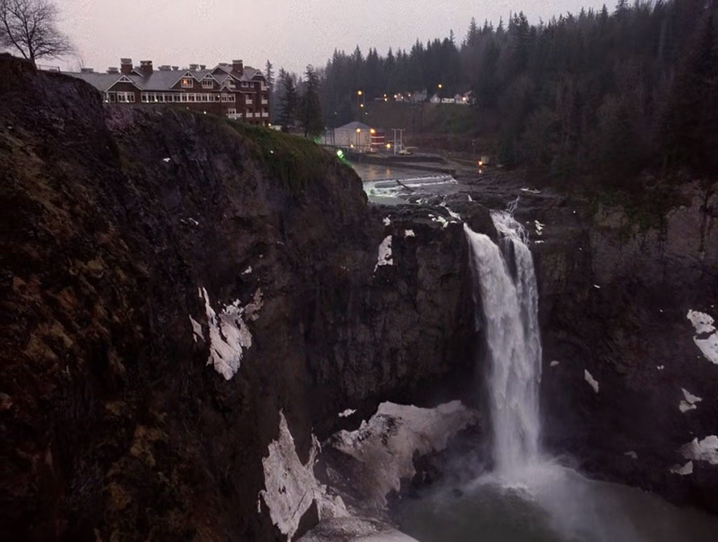 White Tail Falls and Great Northern Hotel
