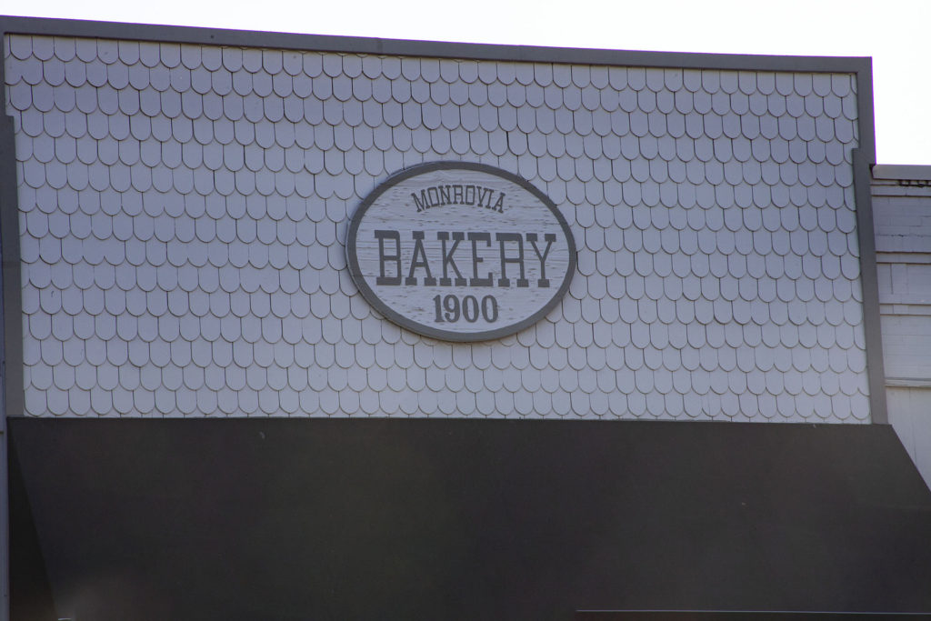 Monrovia Bakery sign in Monrovia, California