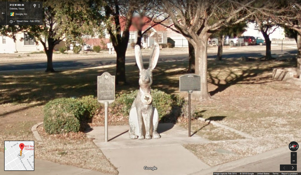 Google Maps - Jack Rabbit Statue