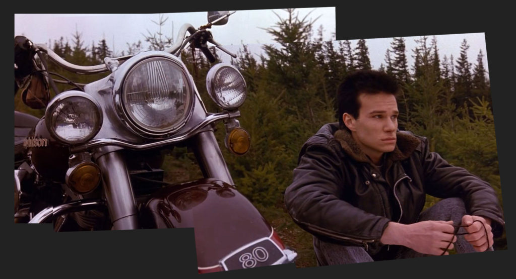 James Hurley and his Harley Davidson motorcycle