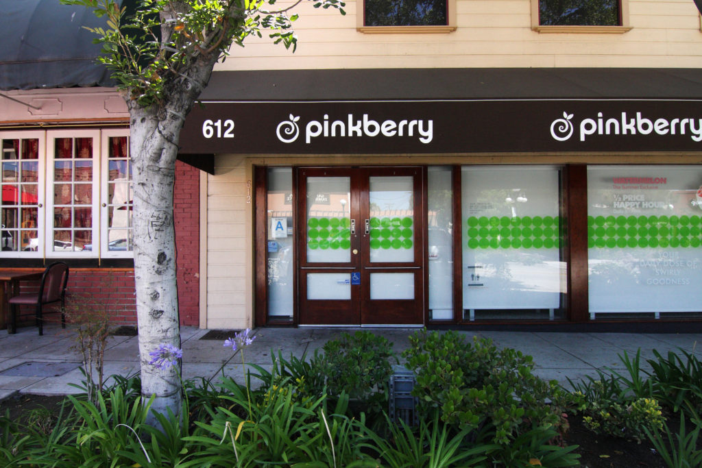 Exterior of Pinkberry in Monrovia, CA.