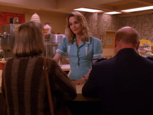 Norma Jennings, Log Lady and Major Briggs at the Double R Diner