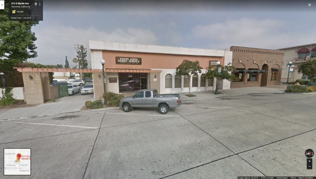Google Street View of Santa Anna Family Services in Monrovia.
