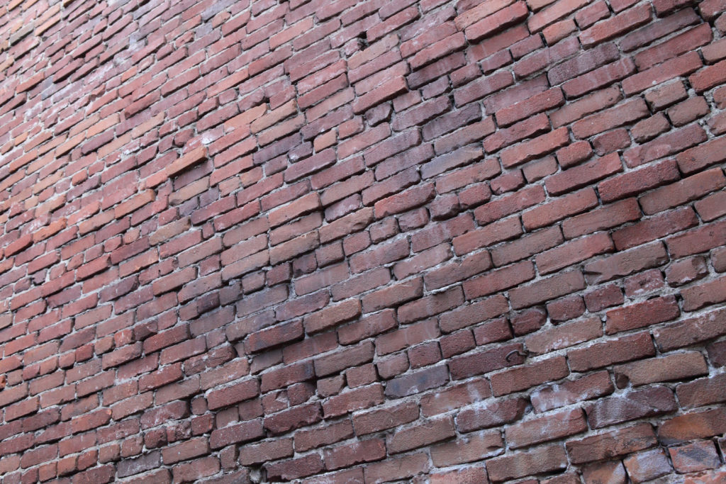 Brick wall on Grand Avenue on May 22, 2019