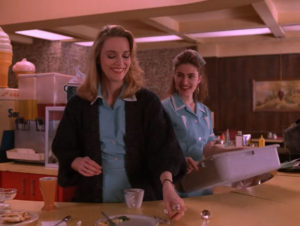 Norma Jennings and Shelly Johnson at the Double R Diner