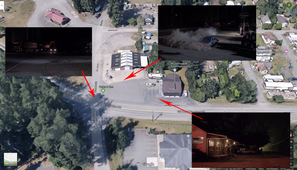 Aerial map from Google with scenes