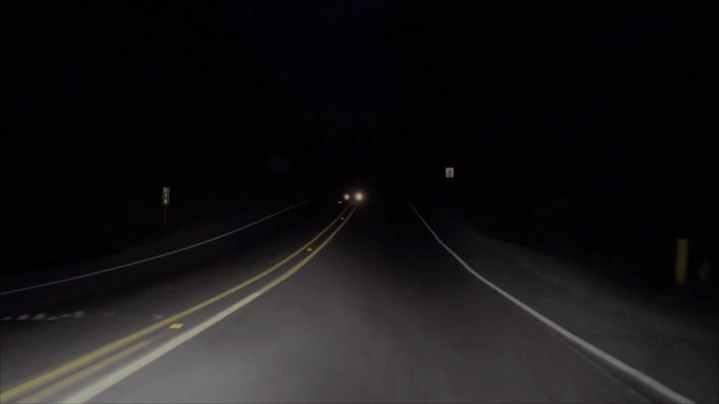 The road at night.