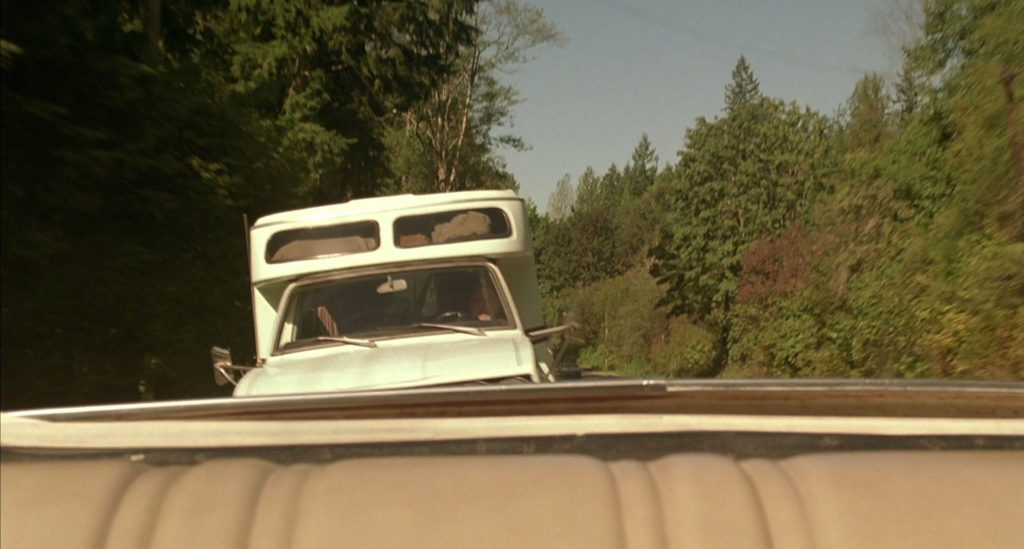 Twin Peaks Film Location - Mike the One Armed Man driving