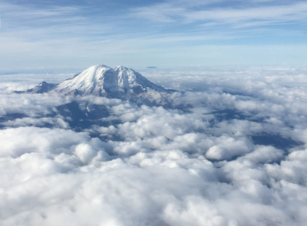 Mt. Rainier as seen from my Delta airplane.