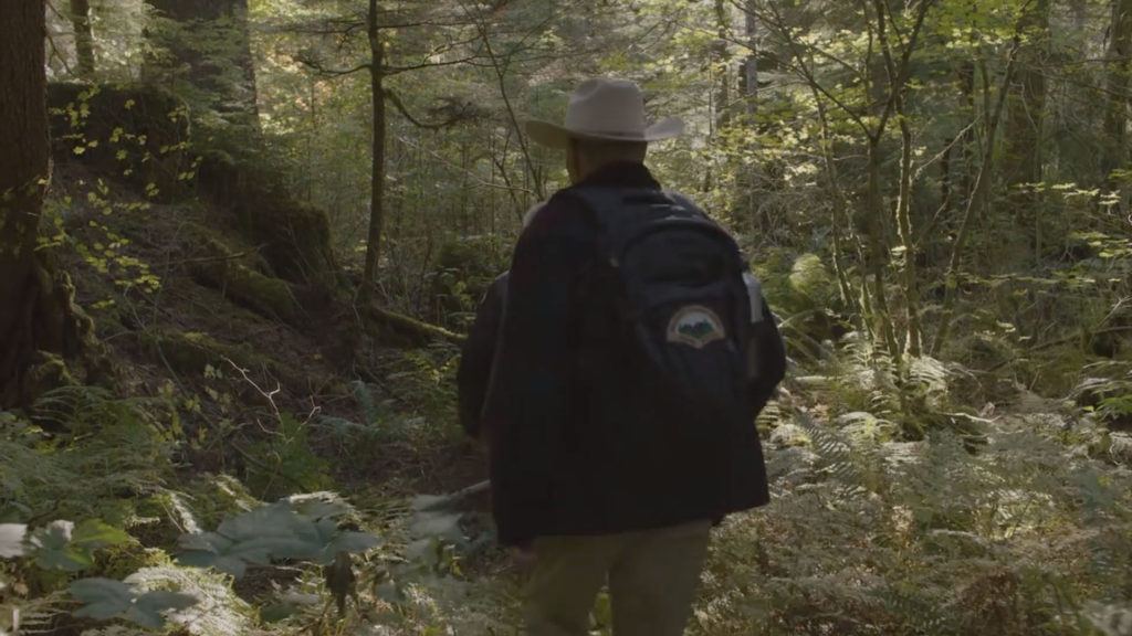 Sheriff Truman walking in the Woods from Part 14