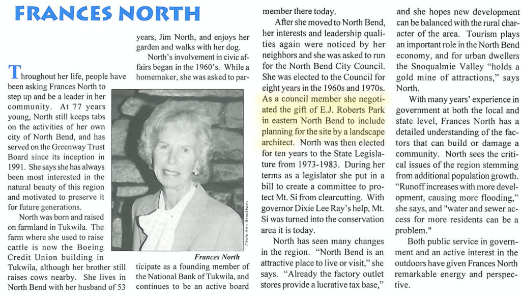 Newsletter about Frances North
