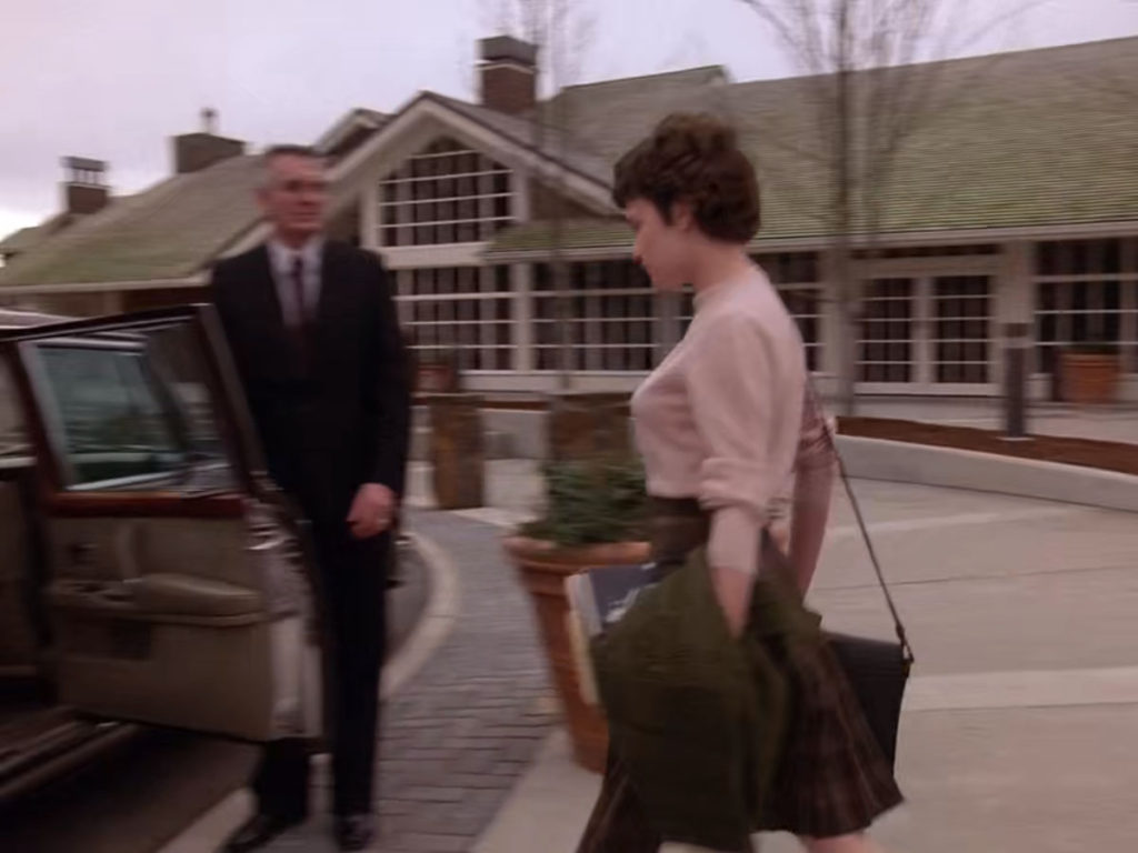 Audrey Horne getting into the car