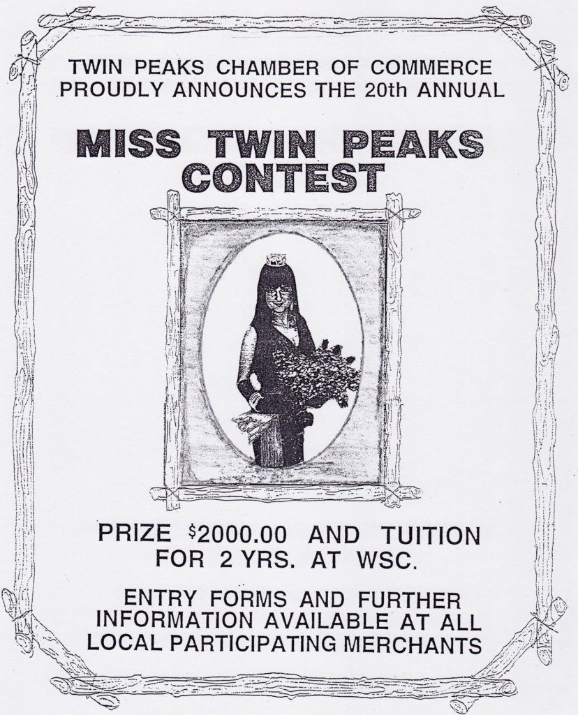 Replica of Miss Twin Peaks Contest Flyer