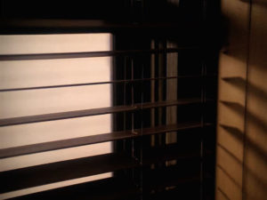 Blinds inside Harold's apartment in 2003