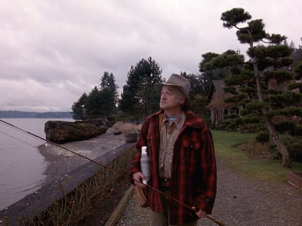 Pete Martell in the Twin Peaks pilot episode on the shore of Blue Pine Lodge