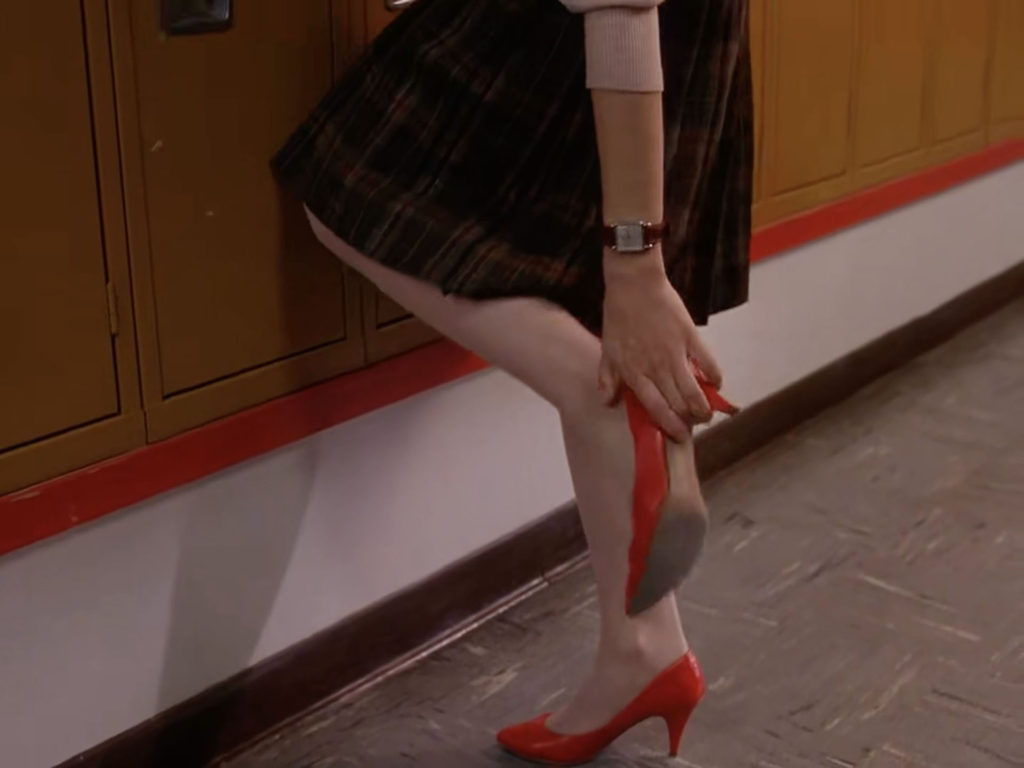 Costuming Peaks - Audrey Changing Her Shoes