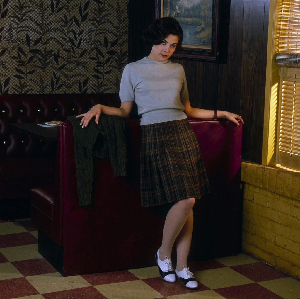 Audrey Horne at the Double R Diner set