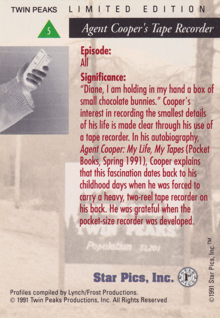 StarPics - Card #5 - Agent Cooper's Tape Recorder