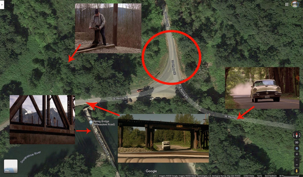 Twin Peaks Film Location - Sparkwood and "21" Map