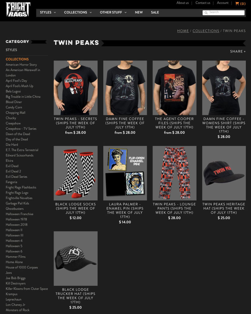 Fright-Rags.com - Product Page