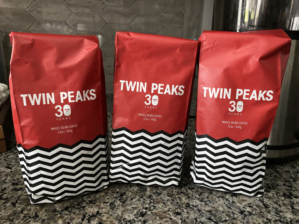 Three bags of whole bean coffee