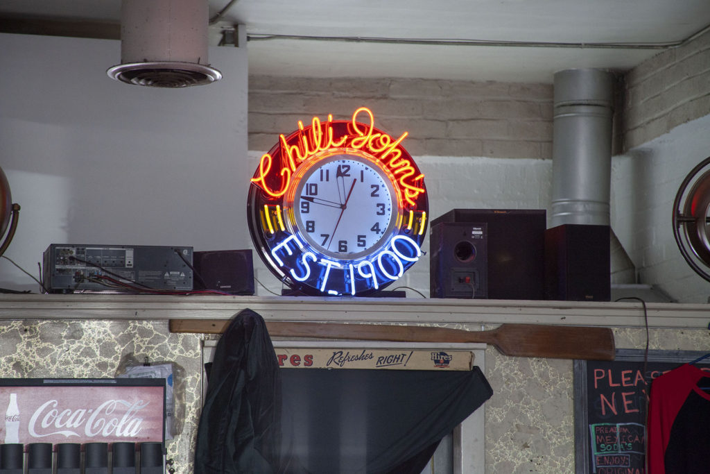 Neon Clock from Chili John's