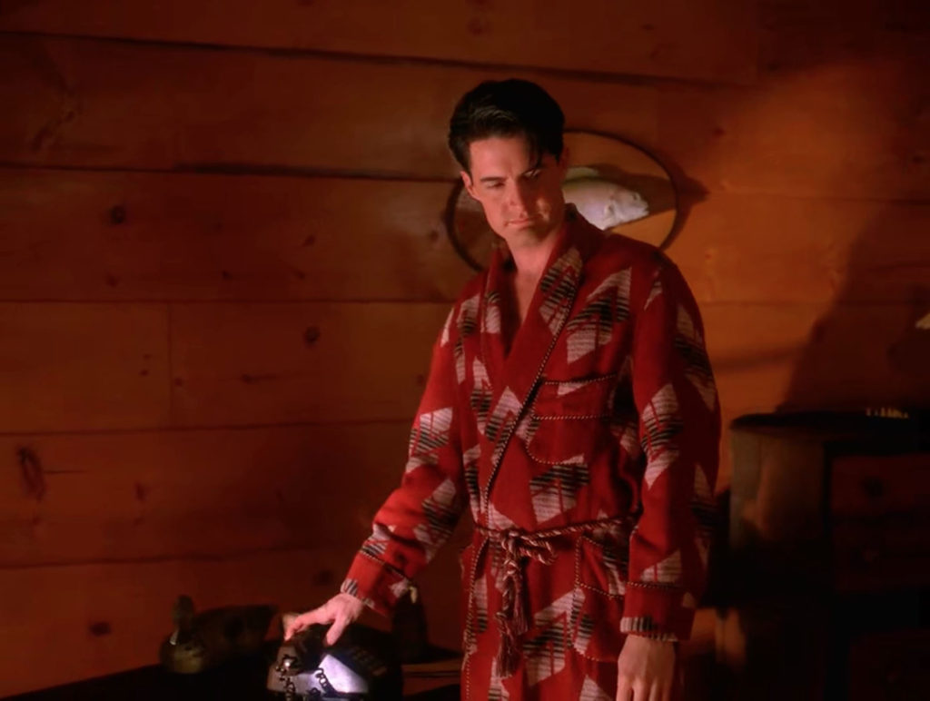 Cooper in a robe
