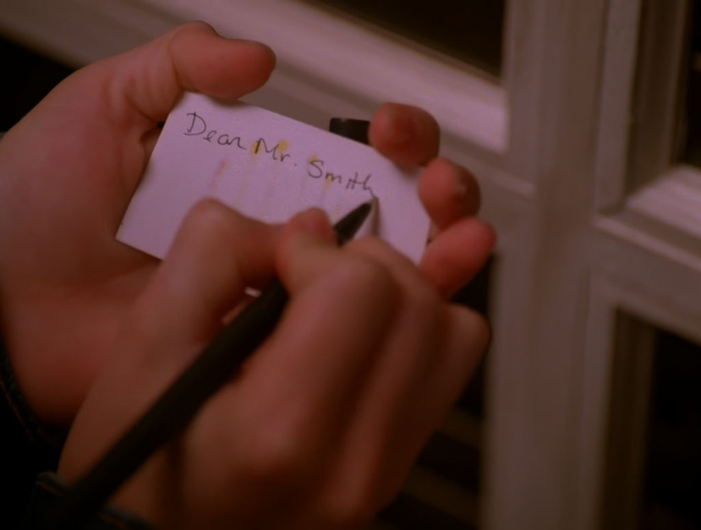 Donna Writes a Note to Harold Smith 