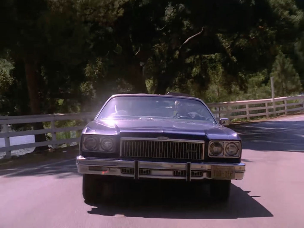 Leland Palmer driving through Twin Peaks