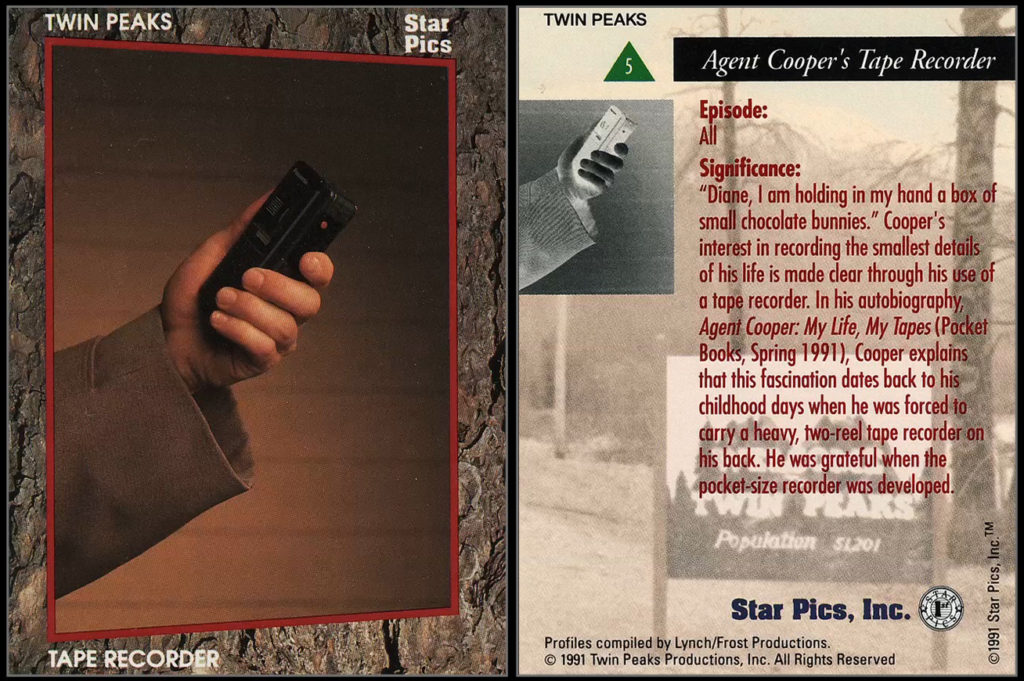 The Mauve Zone - Star Pics Trading Card - Agent Cooper's Tape Recorder