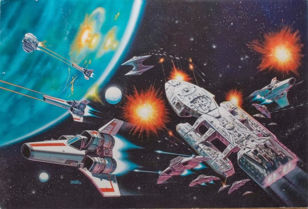 Bob Larkin's illustration of Battlestar Galactica