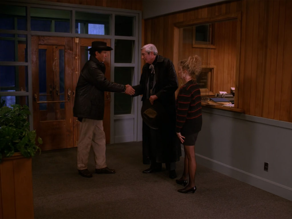 Truman, Sternwood and Lucy at the Twin Peaks Sheriff's Department