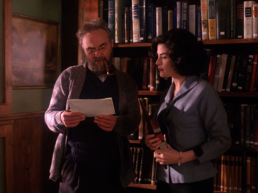 Professor Perkins and Audrey Horne at the Twin Peaks Library