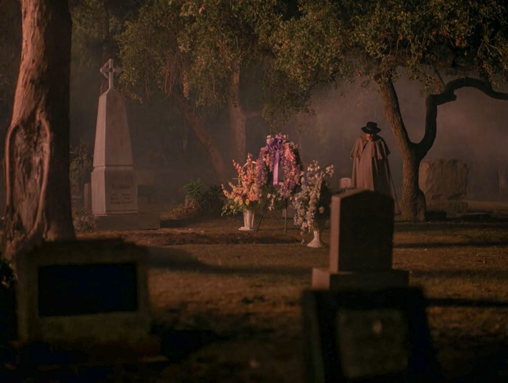 Dr. Jacoby visiting Laura Palmer's grave.