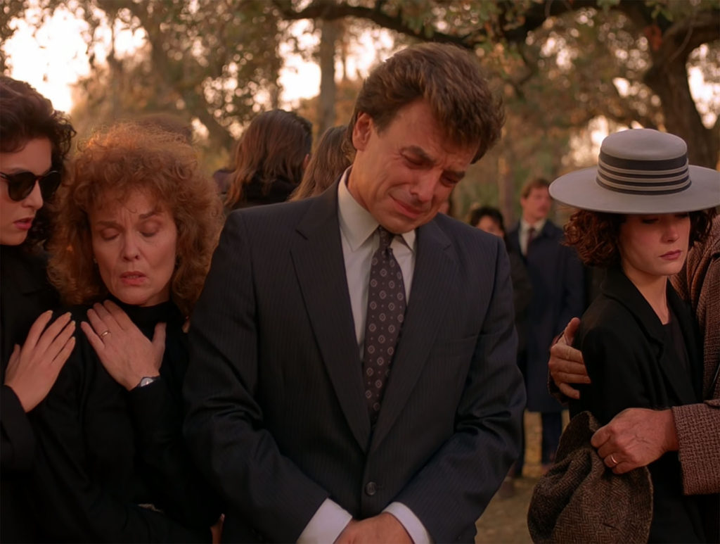 Leland Palmer before leaping on the casket
