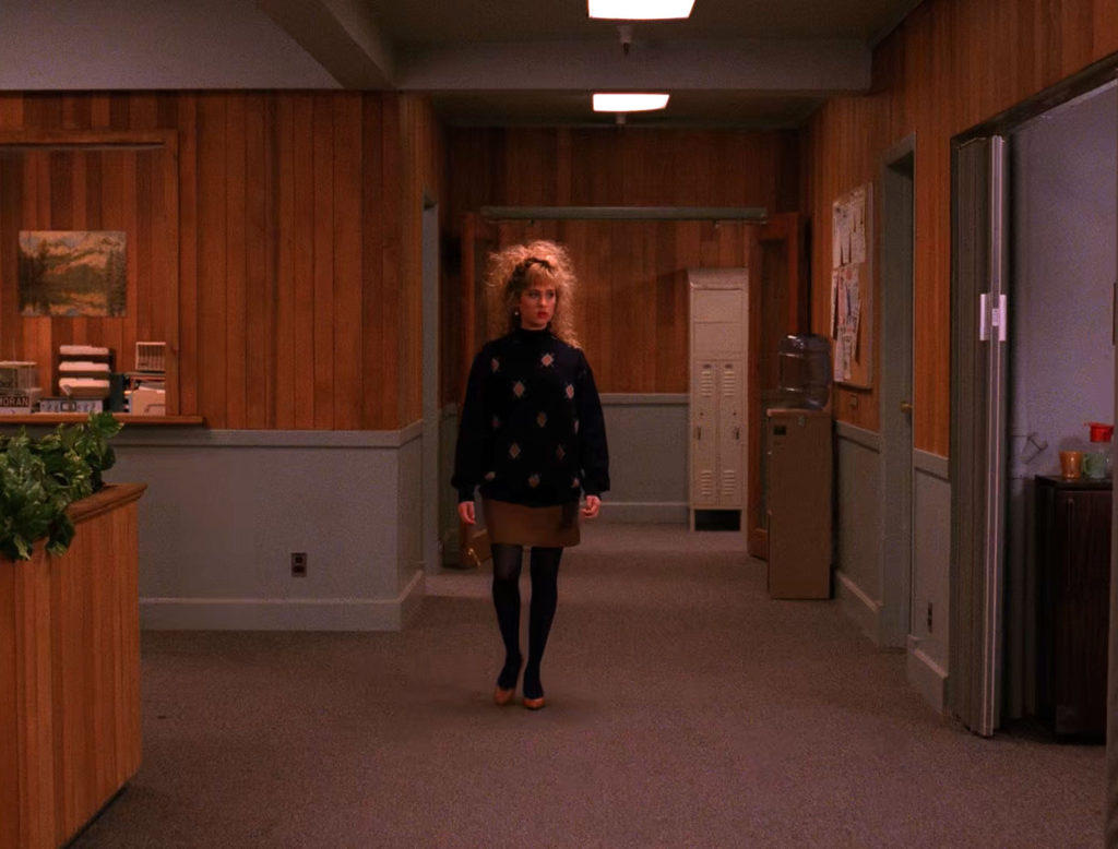 Lucy Moran Walking in the Twin Peaks Sheriff's Department